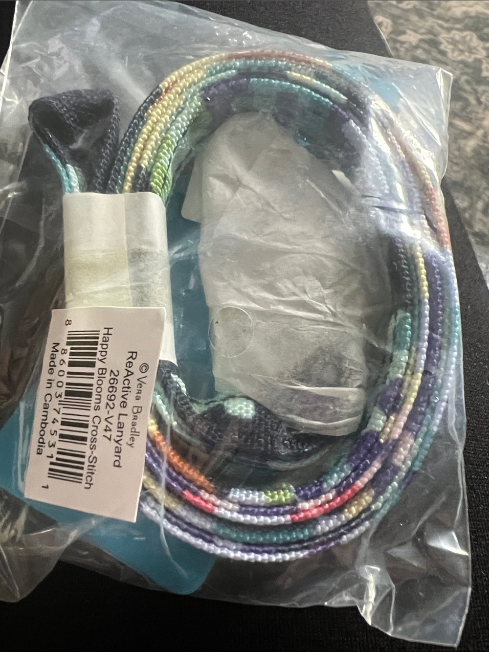 NEW Vera Bradley Pastel Rainbow Happy Blooms Lanyard